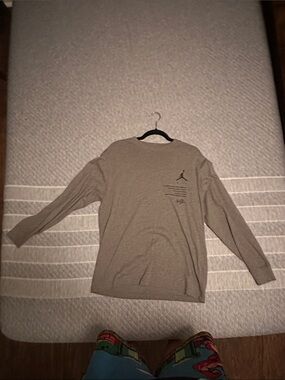 Jordan Long Sleeve Crewneck Shirt in Taupe